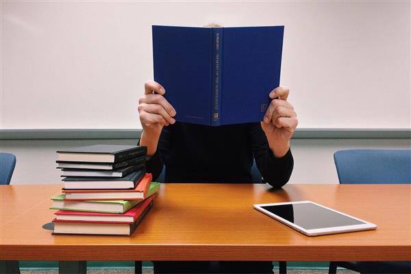 student reading